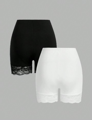 Set Pantaloni scurti 2 perechi SHEIN, alb/negru