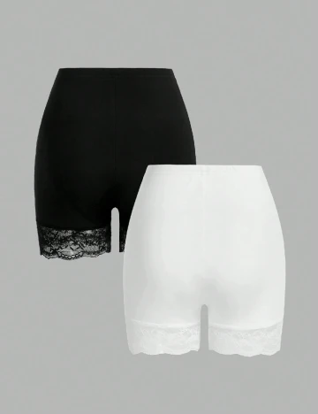 Set Pantaloni scurti 2 perechi SHEIN, alb/negru