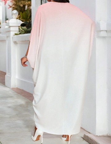 Rochie lunga SHEIN CURVE, roz/alb