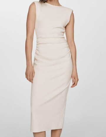 Rochie medie Mango, ecru