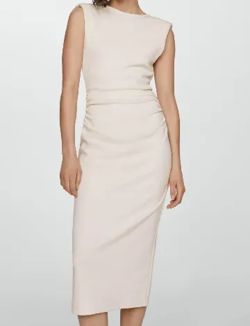 Rochie medie Mango, ecru