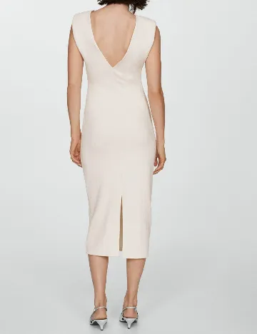 Rochie medie Mango, ecru