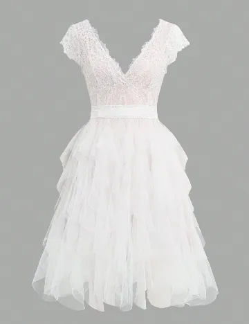 Rochie scurta SHEIN, alb/roz