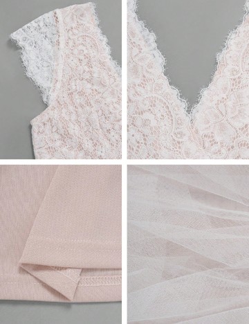 Rochie scurta SHEIN, alb/roz