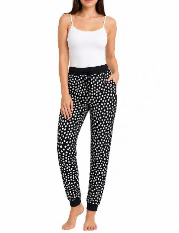 Pantaloni Tezenis, alb/negru