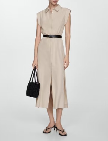 Rochie medie Mango, bej