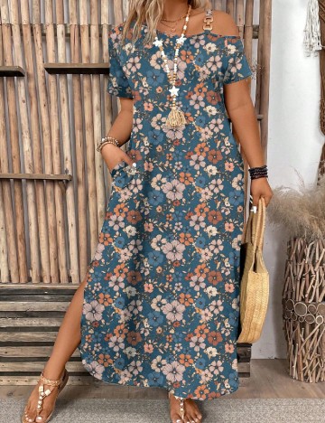 Rochie lunga SHEIN CURVE, floral print