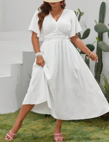 Rochie medie SHEIN CURVE, alb
