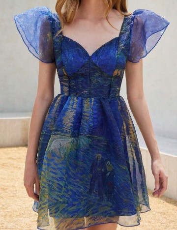 Rochie scurta Aveloria, mix culori