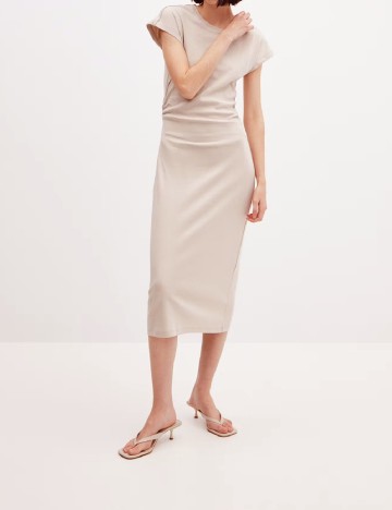Rochie medie Mango, bej