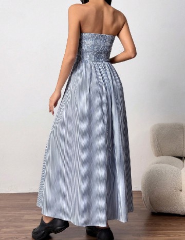 Rochie lunga SHEIN, bleu/alb