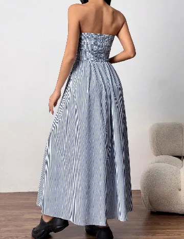 Rochie lunga SHEIN, bleu/alb