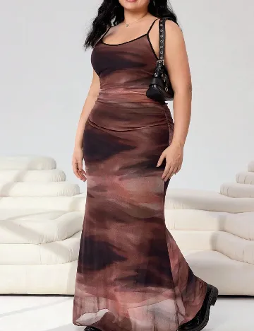 Rochie lunga SHEIN CURVE, maro