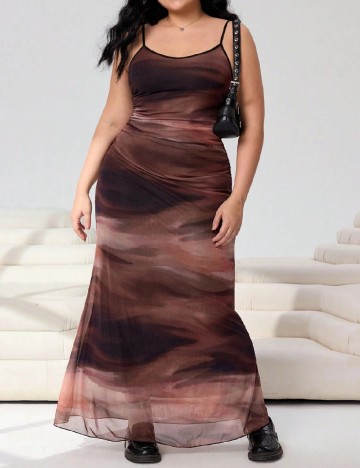 Rochie lunga SHEIN CURVE, maro