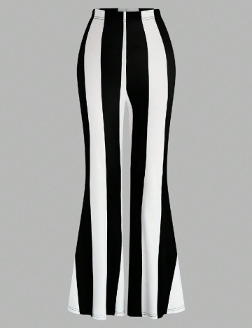 Pantaloni SHEIN CURVE, alb/negru