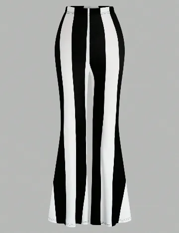 Pantaloni SHEIN CURVE, alb/negru