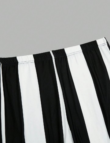 Pantaloni SHEIN CURVE, alb/negru