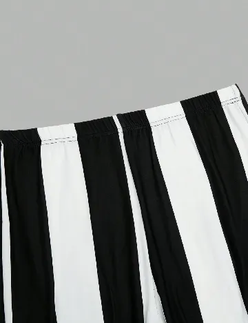 Pantaloni SHEIN CURVE, alb/negru