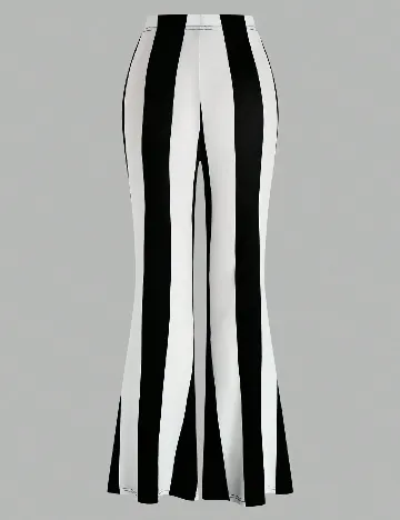 Pantaloni SHEIN CURVE, alb/negru