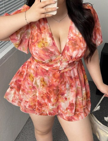 Salopeta SHEIN CURVE, mix culori