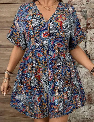 Salopeta SHEIN CURVE, mix culori