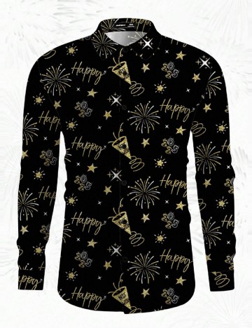 Camasa SHEIN Plus Size Men, negru