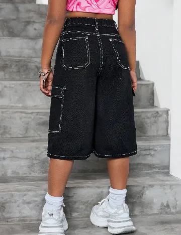 Pantaloni scurti Shein Kids, negru
