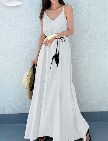 Rochie lunga Dazy, alb