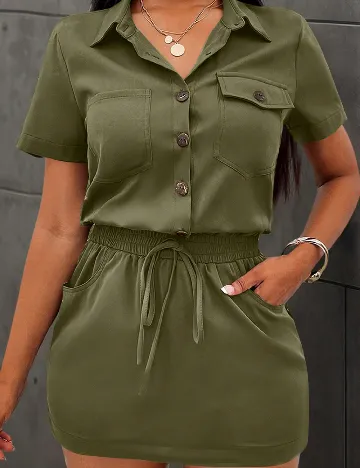 Rochie scurta SHEIN, verde