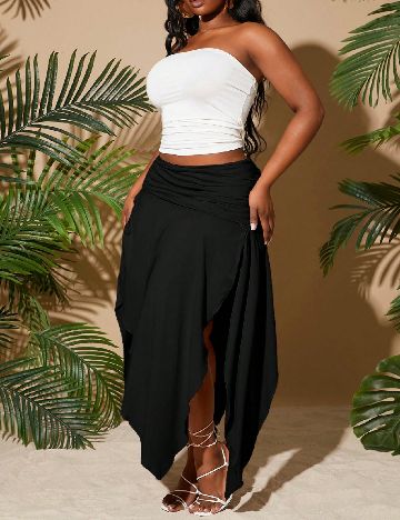 Fusta SHEIN CURVE, negru