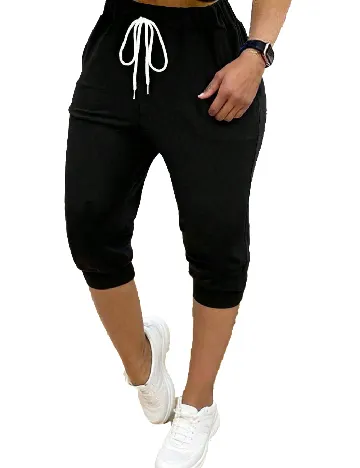 Pantaloni trei sferturi SHEIN, negru