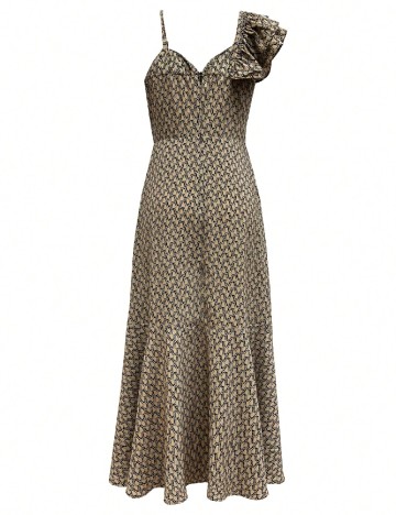 Rochie lunga SHEIN, crem/negru