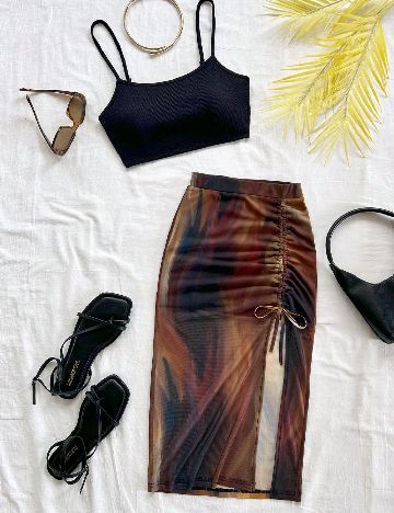 Compleu SHEIN, maro/negru