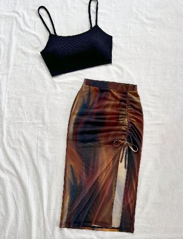 Compleu SHEIN, maro/negru