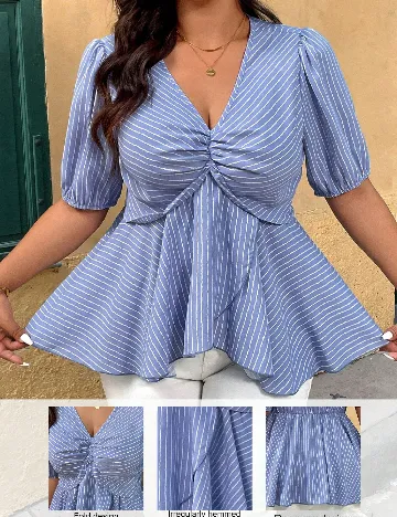 Bluza SHEIN CURVE, albastru