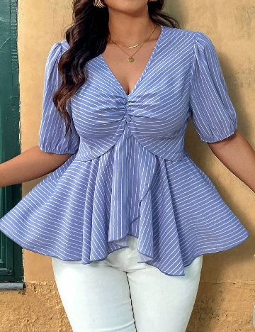 Bluza SHEIN CURVE, albastru