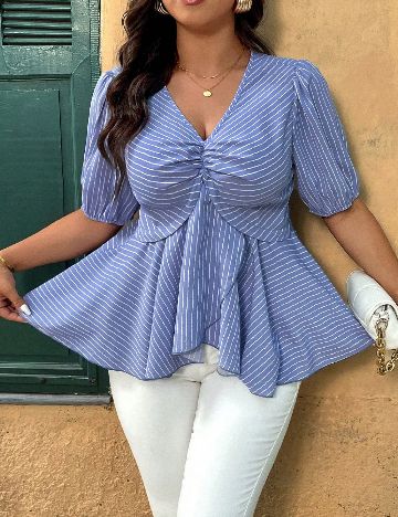 Bluza SHEIN CURVE, albastru