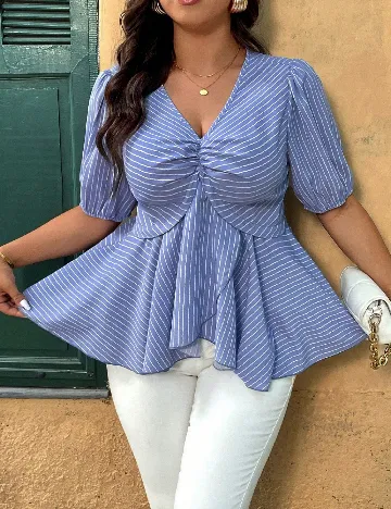 Bluza SHEIN CURVE, albastru