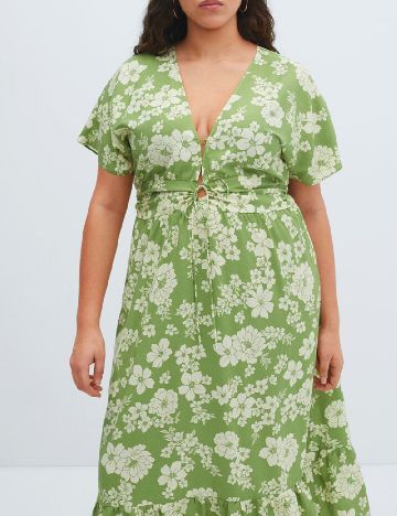 Rochie lunga Mango Violeta, verde