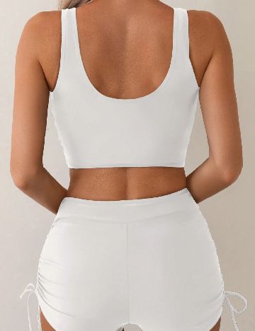 Costum de baie SHEIN, alb