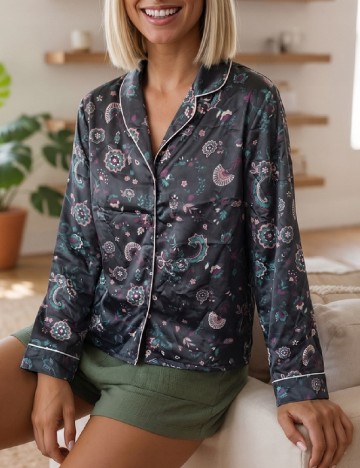 Bluza de pijama Tezenis, negru
