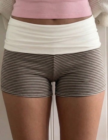 Pantaloni scurti SHEIN, alb/maro