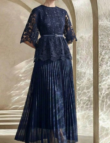 Rochie lunga Anewsta, bleumarin