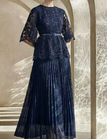 Rochie lunga Anewsta, bleumarin