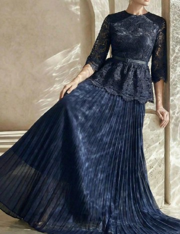 Rochie lunga Anewsta, bleumarin