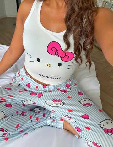 Pijama SHEIN, alb/albastru