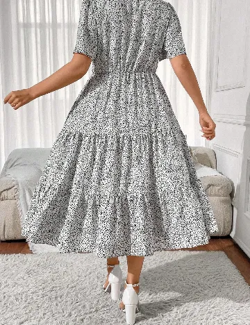 Rochie medie SHEIN CURVE, alb/negru