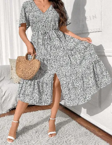 Rochie medie SHEIN CURVE, alb/negru
