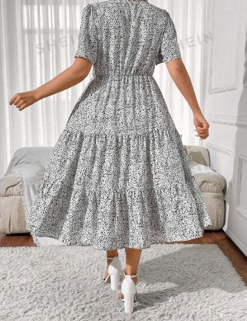 Rochie medie SHEIN CURVE, alb/negru
