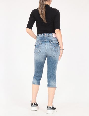 Pantaloni trei sferturi Bershka, albastru